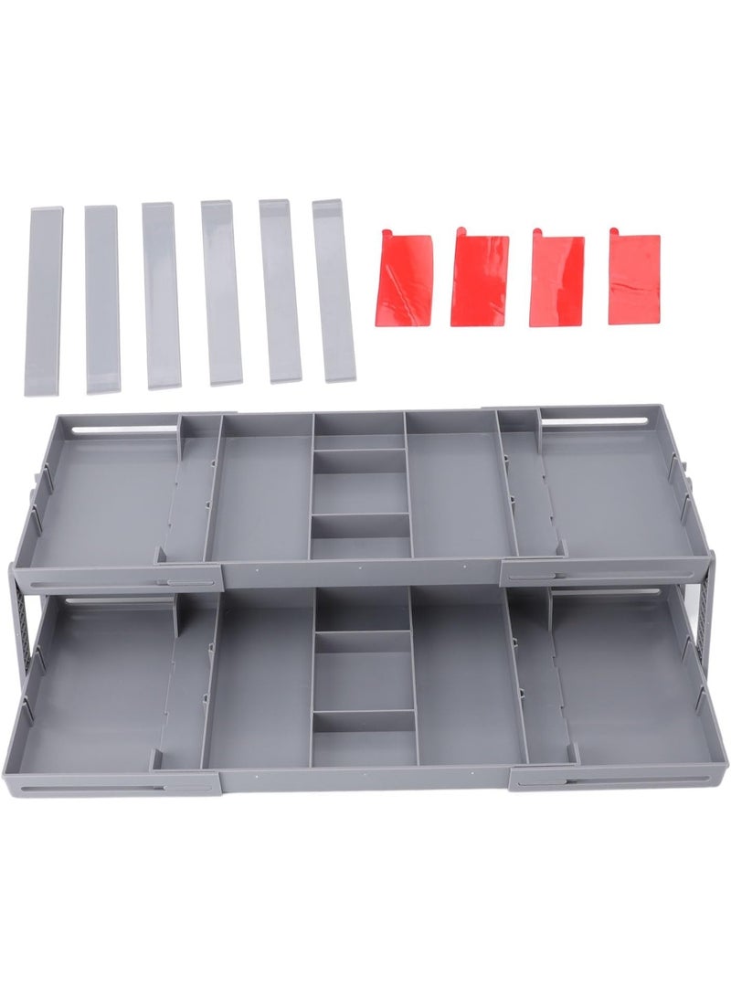 منظم أدراج متعدد المستويات قابل للتمدد والطي – منظم ذكي للمطبخ والمكياج والمجوهرات والمكاتب - Image 3